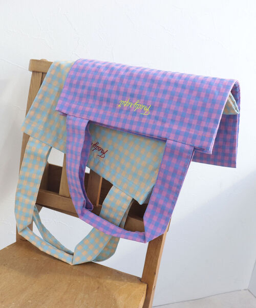 fredy repit（フレディレピ）の「カラーギンガムパーテーション トートバッグ（トートバッグ・レディース・ブラック系その他/グリーン系その他/ブルー系その他/ピンク系その他/グリーン系その他2・FREE）」の9枚目の写真