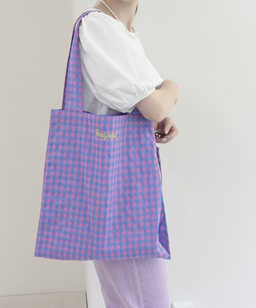 fredy repit（フレディレピ）の「カラーギンガムパーテーション トートバッグ（トートバッグ・レディース・ブラック系その他/グリーン系その他/ブルー系その他/ピンク系その他/グリーン系その他2・FREE）」の10枚目の写真