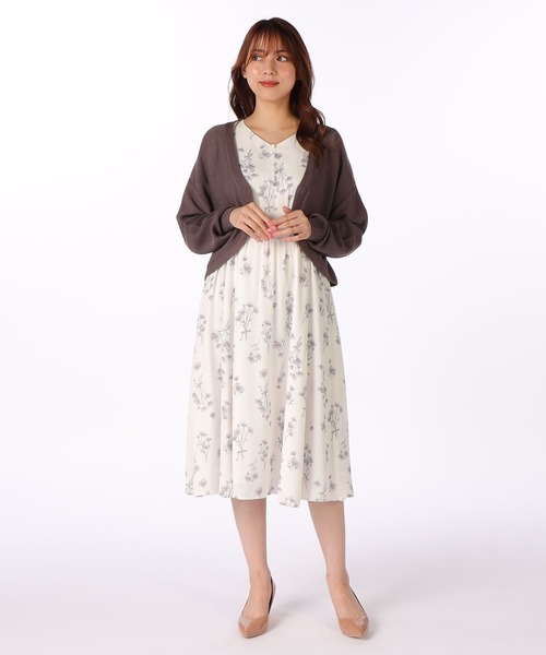 LAISSE PASSE（レッセパッセ）の「Backリボン ボレロカーディガン（カーディガン/ボレロ・レディース・スモークピンク/ダークグレー/アイボリー・MEDIUM）」の9枚目の写真