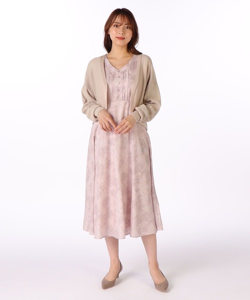 LAISSE PASSE（レッセパッセ）の「Backリボン ボレロカーディガン（カーディガン/ボレロ・レディース・スモークピンク/ダークグレー/アイボリー・MEDIUM）」の4枚目の写真