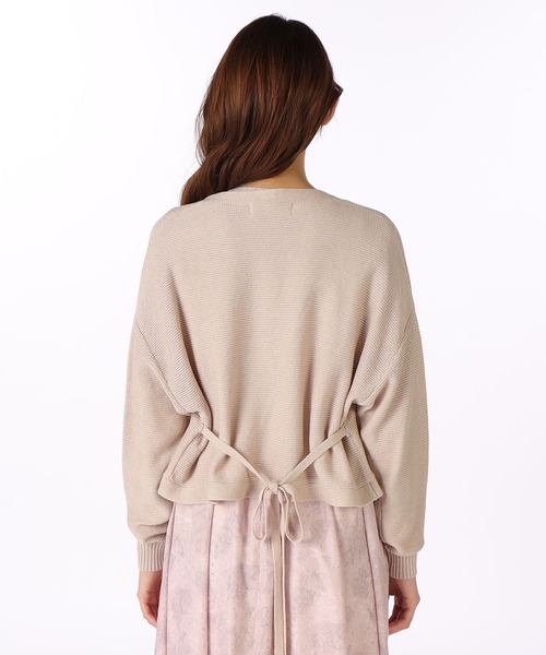 LAISSE PASSE（レッセパッセ）の「Backリボン ボレロカーディガン（カーディガン/ボレロ・レディース・スモークピンク/ダークグレー/アイボリー・MEDIUM）」の15枚目の写真