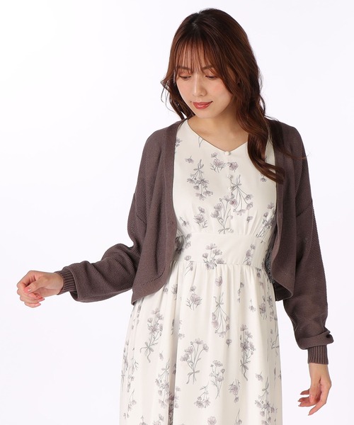 LAISSE PASSE（レッセパッセ）の「Backリボン ボレロカーディガン（カーディガン/ボレロ・レディース・スモークピンク/ダークグレー/アイボリー・MEDIUM）」の14枚目の写真