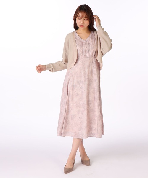 LAISSE PASSE（レッセパッセ）の「Backリボン ボレロカーディガン（カーディガン/ボレロ・レディース・スモークピンク/ダークグレー/アイボリー・MEDIUM）」の10枚目の写真