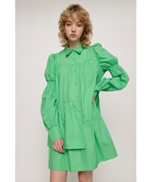 STEP HEM SMOCK DRESS ステップ ヘム スモックドレス シャツワンピース