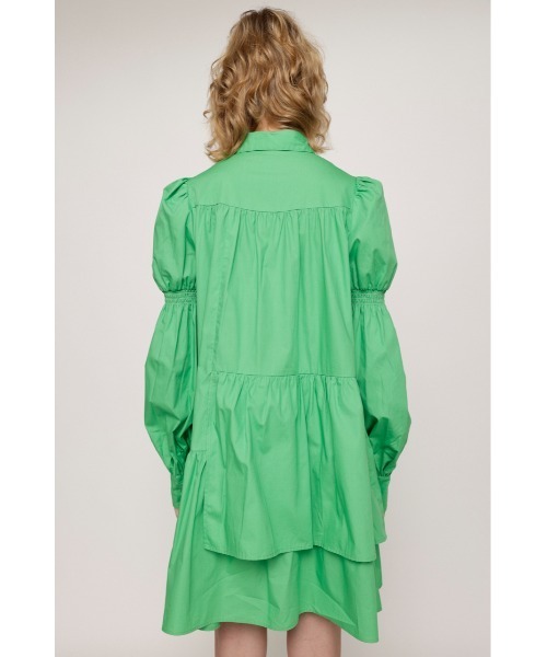 SLY(スライ)の「STEP HEM SMOCK DRESS ステップ ヘム スモックドレス シャツワンピース(シャツワンピース・レディース・グリーン/ブラック/ホワイト・1/2)」の8枚目の写真