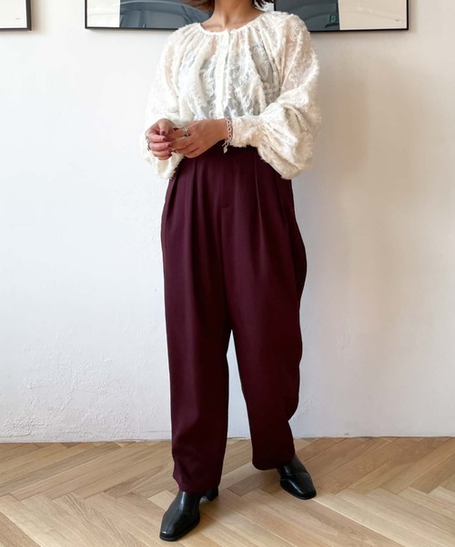 archives（アルシーヴ）の「フェザーフラワーボリュームギャザーブラウス（シャツ/ブラウス・レディース・アイボリー/ブルーグレー/ブラック・MEDIUM）」の15枚目の写真