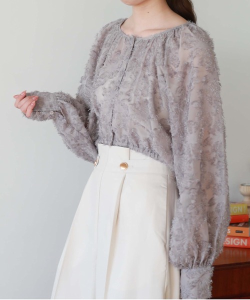 archives（アルシーヴ）の「フェザーフラワーボリュームギャザーブラウス（シャツ/ブラウス・レディース・アイボリー/ブルーグレー/ブラック・MEDIUM）」の22枚目の写真