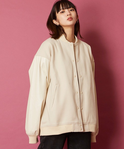 unrelaxing(アンリラクシング)の「オーバーサイズビッグシルエットスタジャン(スタジャン・メンズ・パープル/カーキ/グリーン/ブラック×ホワイト/ブラック×ブラック/グレー系1/ネイビー系1/ネイビー系2・FREE)」の5枚目の写真