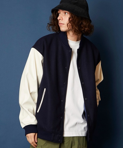 unrelaxing(アンリラクシング)の「オーバーサイズビッグシルエットスタジャン(スタジャン・メンズ・パープル/カーキ/グリーン/ブラック×ホワイト/ブラック×ブラック/グレー系1/ネイビー系1/ネイビー系2・FREE)」の7枚目の写真