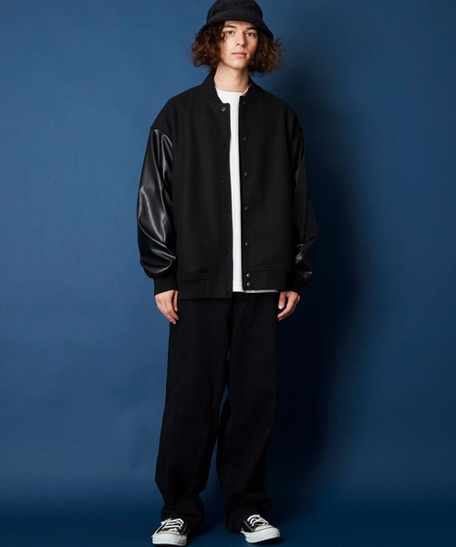 unrelaxing(アンリラクシング)の「オーバーサイズビッグシルエットスタジャン(スタジャン・メンズ・パープル/カーキ/グリーン/ブラック×ホワイト/ブラック×ブラック/グレー系1/ネイビー系1/ネイビー系2・FREE)」の21枚目の写真