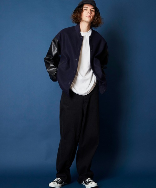 16.5万✨未使用 シュタンバウム リバーシブルスタジャン 24AW ネイビー セール】オーバーサイズビッグシルエットスタジャン（スタジャン