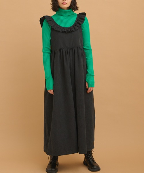 MERLOT(メルロー)の「フリルオーバーオール(サロペット/オーバーオール・レディース・グリーン/ブラック・FREE)」の19枚目の写真