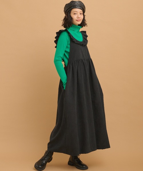 MERLOT(メルロー)の「フリルオーバーオール(サロペット/オーバーオール・レディース・グリーン/ブラック・FREE)」の13枚目の写真