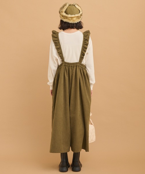 MERLOT(メルロー)の「フリルオーバーオール(サロペット/オーバーオール・レディース・グリーン/ブラック・FREE)」の5枚目の写真