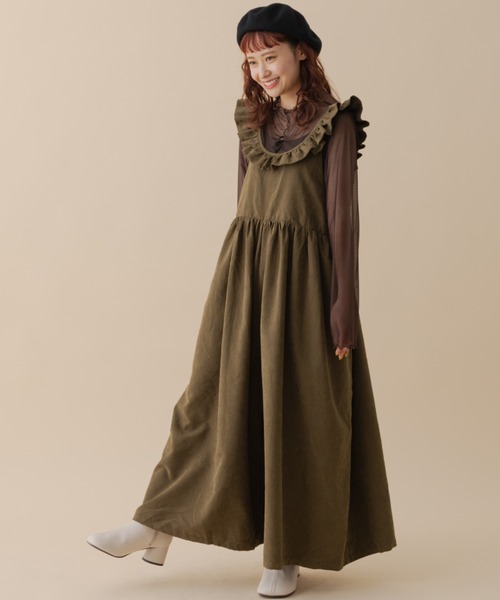 MERLOT(メルロー)の「フリルオーバーオール(サロペット/オーバーオール・レディース・グリーン/ブラック・FREE)」の18枚目の写真