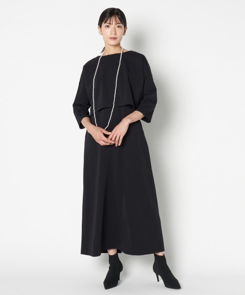 HELIOPOLE（エリオポール）の「SMOOTH CUT ENSEMBLE OP（ワンピース・レディース・ブラック/カーキ・38）」の2枚目の写真