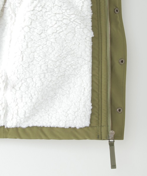 ikka（イッカ）の「裏ボアモッズジャケット（120~160cm）（モッズコート・キッズ・ネイビー/カーキオリーブ・120/130/140/150/160）」の12枚目の写真