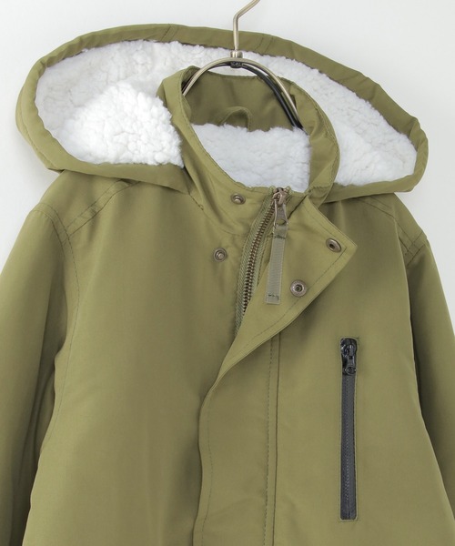 ikka（イッカ）の「裏ボアモッズジャケット（120~160cm）（モッズコート・キッズ・ネイビー/カーキオリーブ・120/130/140/150/160）」の4枚目の写真