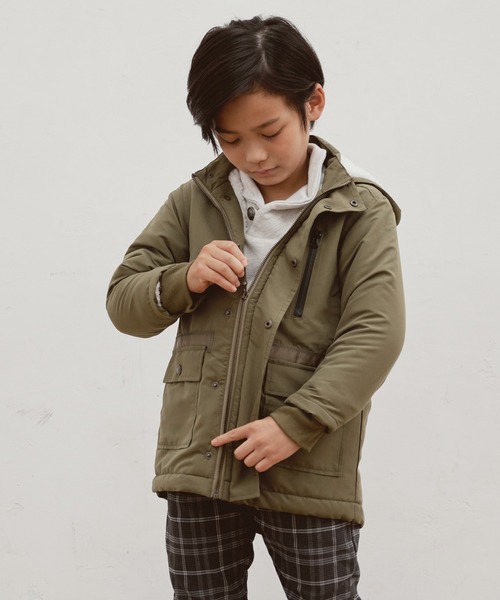 ikka（イッカ）の「裏ボアモッズジャケット（120~160cm）（モッズコート・キッズ・ネイビー/カーキオリーブ・120/130/140/150/160）」の19枚目の写真