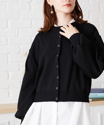 acro | ■2022秋冬新作■ドットボタンボリューム袖カーデ/AC1474(カーディガン/ボレロ)