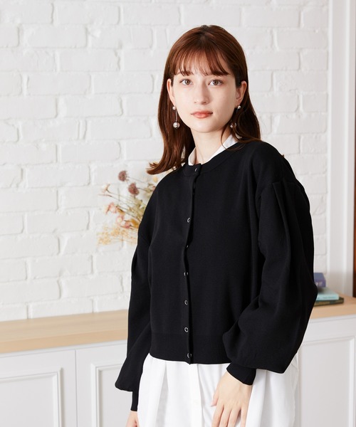 acro（アクロ）の「ドットボタンボリューム袖カーデ/AC1474（カーディガン/ボレロ・レディース・ベージュ/ブルー/オレンジ/パープル/ブラック・ﾌﾘ-）」の21枚目の写真