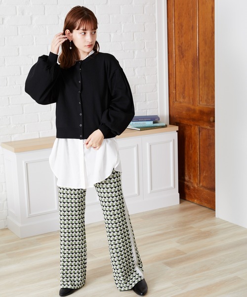 acro（アクロ）の「ドットボタンボリューム袖カーデ/AC1474（カーディガン/ボレロ・レディース・ベージュ/ブルー/オレンジ/パープル/ブラック・ﾌﾘ-）」の17枚目の写真