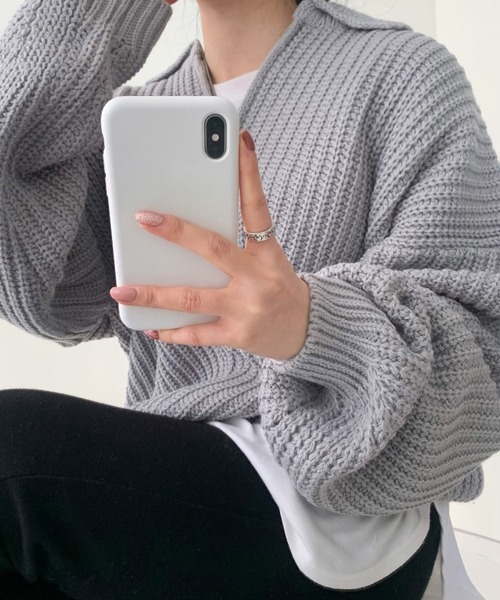 Dita Muaj.（ディータムアージュ）の「ドロップショルダーハーフジップボリュームニット（ニット/セーター・レディース・アイボリー/ネイビー/グレー・FREE）」の12枚目の写真