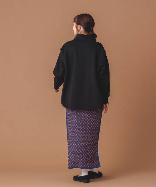 hunch（ハンチ）の「レトロ ジャガード柄 ニットロングスカート（スカート・レディース・グリーン/ブラック/ブルー・FREE）」の10枚目の写真