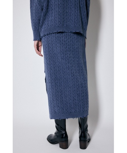 MOUSSY(マウジー)の「CABLE KNIT スカート(スカート・レディース・グリーン/イエロー/ネイビー・2/1)」の5枚目の写真
