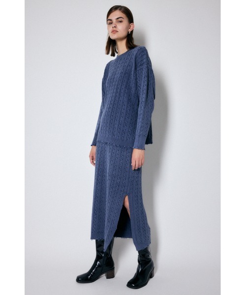 MOUSSY(マウジー)の「CABLE KNIT スカート(スカート・レディース・グリーン/イエロー/ネイビー・2/1)」の7枚目の写真