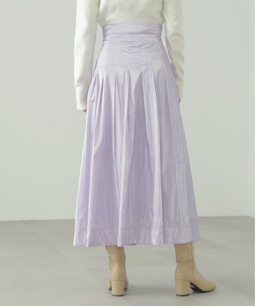 N.(N. Natural Beauty Basic)(エヌエヌナチュラルビューティーベーシック)の「◆メタリックフレアスカート(スカート・レディース・ホワイト/ライラック・MEDIUM)」の10枚目の写真