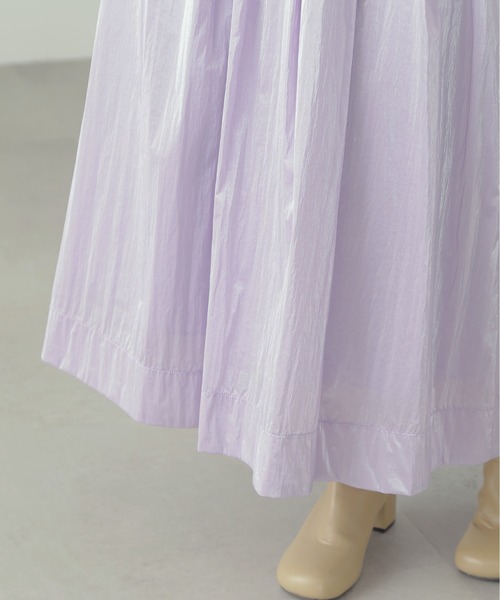 N.(N. Natural Beauty Basic)(エヌエヌナチュラルビューティーベーシック)の「◆メタリックフレアスカート(スカート・レディース・ホワイト/ライラック・MEDIUM)」の12枚目の写真