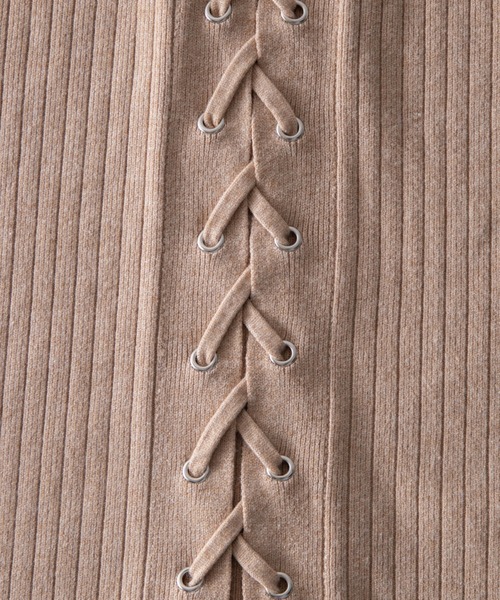 OLUPIC（オルピック）の「OLUPIC/【WEB限定】レースアップニットスカート（スカート・レディース・ベージュ/ブラック/アイボリー・FREE）」の12枚目の写真