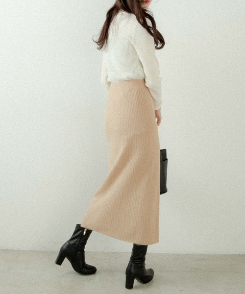 OLUPIC（オルピック）の「OLUPIC/【WEB限定】レースアップニットスカート（スカート・レディース・ベージュ/ブラック/アイボリー・FREE）」の8枚目の写真