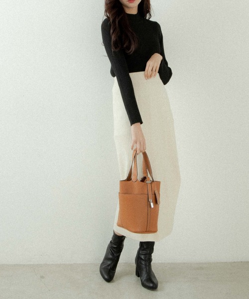 OLUPIC（オルピック）の「OLUPIC/【WEB限定】レースアップニットスカート（スカート・レディース・ベージュ/ブラック/アイボリー・FREE）」の14枚目の写真