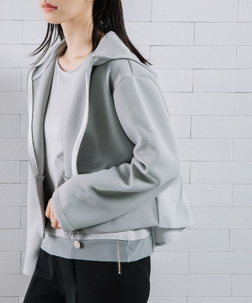 MARECHAL TERRE パーカー フルジップ アシメ オフホワイト MARECHAL TERRE パーカー フルジップ アシメ オフホワイト