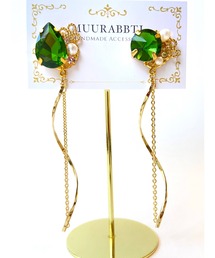 【MUURABBTI】ビジューチェーンピアス(MA)