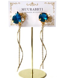 【MUURABBTI】ビジューチェーンピアス(MA)
