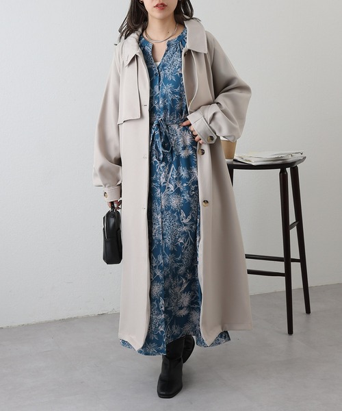 COLONY 2139(コロニートゥーワンスリーナイン)の「WEB・一部店舗限定 / 綾織り2WAYカラーボリュームコート(トレンチコート・レディース・ブラック/グレイッシュベージュ/ベージュ・FREE)」の16枚目の写真