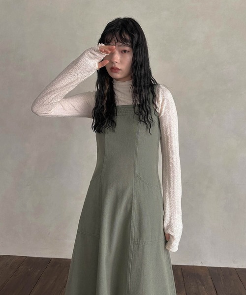 hellam（へラム）の「ふくれジャカード フィンガーホールTOPS（その他トップス・レディース・パープル/グリーン/ブラック/アイボリー・FREE）」の18枚目の写真