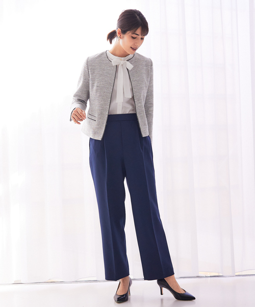 abahouse mavie（アバハウスマヴィ）の「ジョーゼットボウタイブラウス（シャツ/ブラウス・レディース・ホワイト/サックスブルー/ダークネイビー・フリー）」の4枚目の写真