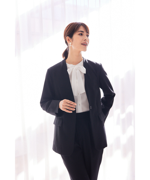 abahouse mavie（アバハウスマヴィ）の「ジョーゼットボウタイブラウス（シャツ/ブラウス・レディース・ホワイト/サックスブルー/ダークネイビー・フリー）」の14枚目の写真