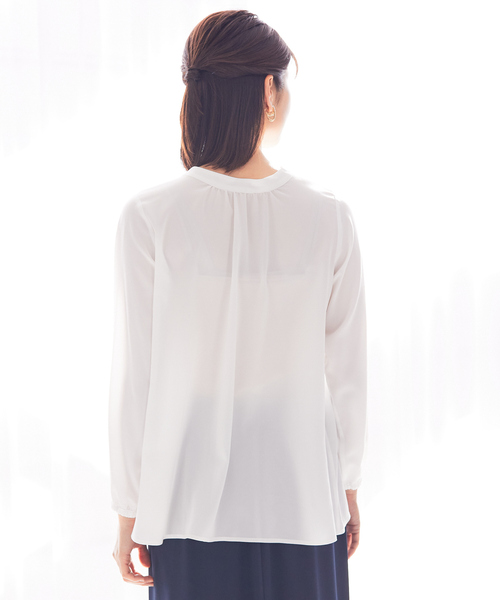 abahouse mavie（アバハウスマヴィ）の「ジョーゼットボウタイブラウス（シャツ/ブラウス・レディース・ホワイト/サックスブルー/ダークネイビー・フリー）」の16枚目の写真