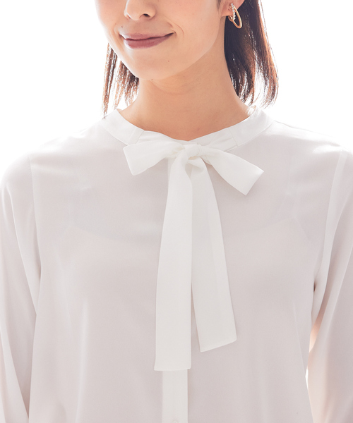 abahouse mavie（アバハウスマヴィ）の「ジョーゼットボウタイブラウス（シャツ/ブラウス・レディース・ホワイト/サックスブルー/ダークネイビー・フリー）」の17枚目の写真