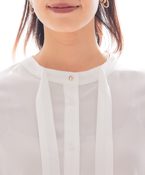 abahouse mavie（アバハウスマヴィ）の「ジョーゼットボウタイブラウス（シャツ/ブラウス・レディース・ホワイト/サックスブルー/ダークネイビー・フリー）」の18枚目の写真