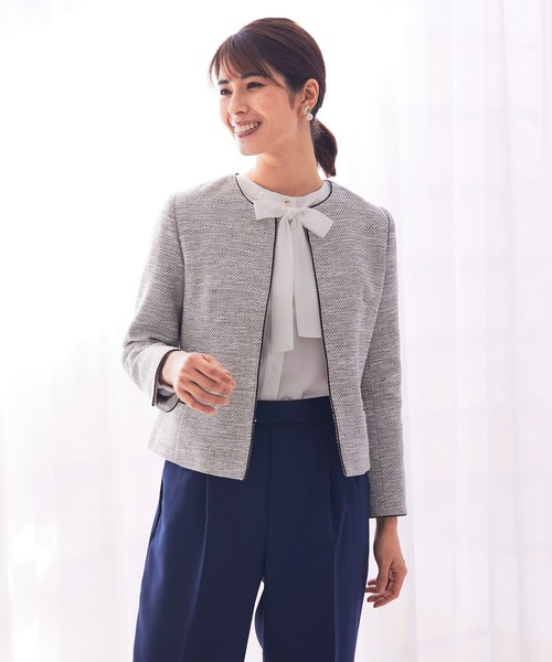 abahouse mavie（アバハウスマヴィ）の「ジョーゼットボウタイブラウス（シャツ/ブラウス・レディース・ホワイト/サックスブルー/ダークネイビー・フリー）」の2枚目の写真