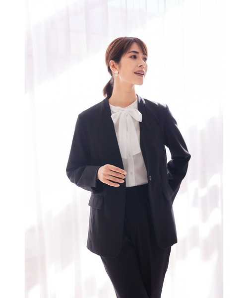 abahouse mavie（アバハウスマヴィ）の「ジョーゼットボウタイブラウス（シャツ/ブラウス・レディース・ホワイト/サックスブルー/ダークネイビー・フリー）」の6枚目の写真