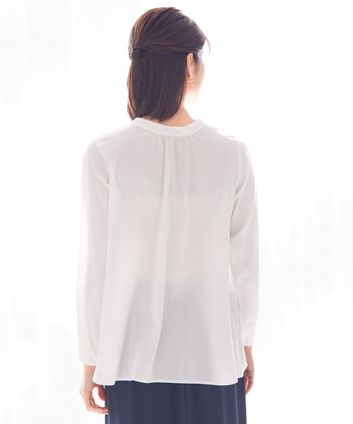 abahouse mavie（アバハウスマヴィ）の「ジョーゼットボウタイブラウス（シャツ/ブラウス・レディース・ホワイト/サックスブルー/ダークネイビー・フリー）」の8枚目の写真