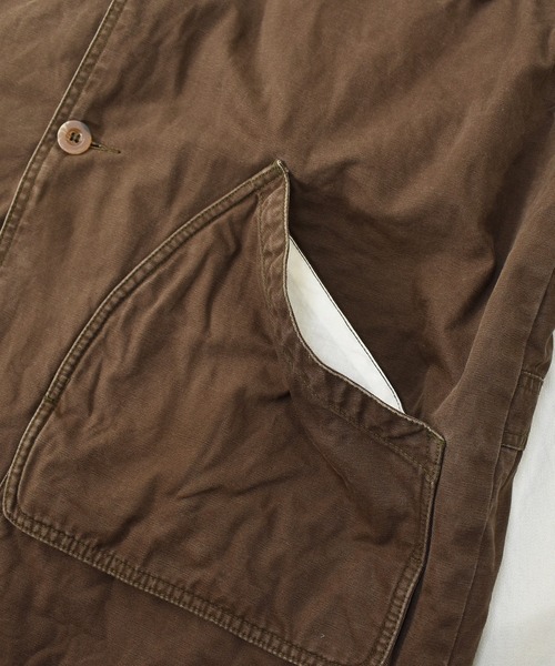 VINTAGE（ヴィンテージ）の「【ヴィンテージ古着】ROUNDTREE & YORKE チョアコート カバーオール コットンジャケット（カバーオール・メンズ・ブラウン・LARGE）」の4枚目の写真