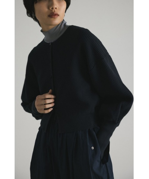 STYLEMIXER(スタイルミキサー)の「バスケットニットカーディガン(カーディガン/ボレロ・レディース・ダークネイビー/オレンジ/アイボリー・FREE)」の1枚目の写真